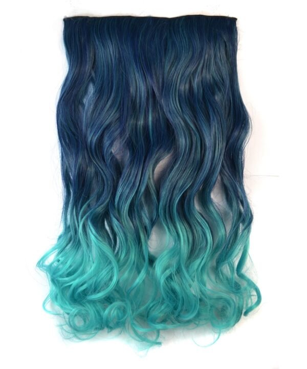 One-piece Seamless Hair Extension Piece Color Gradient Large Wave Long Curling Clip Type Hairpiece