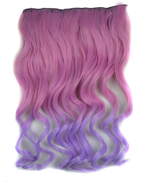 One-piece Seamless Hair Extension Piece Color Gradient Large Wave Long Curling Clip Type Hairpiece