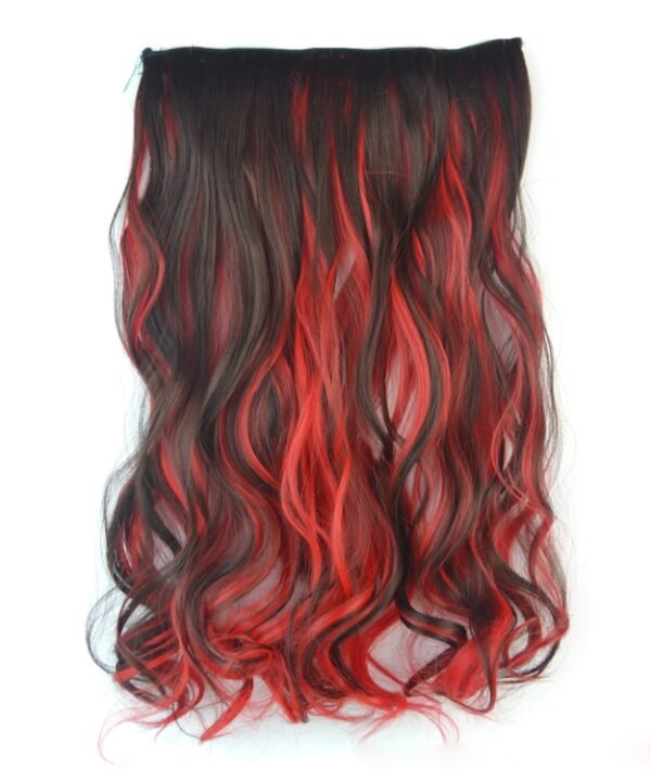 One-piece Seamless Hair Extension Piece Color Gradient Large Wave Long Curling Clip Type Hairpiece
