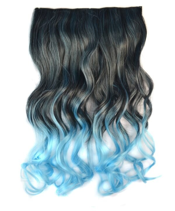 One-piece Seamless Hair Extension Piece Color Gradient Large Wave Long Curling Clip Type Hairpiece