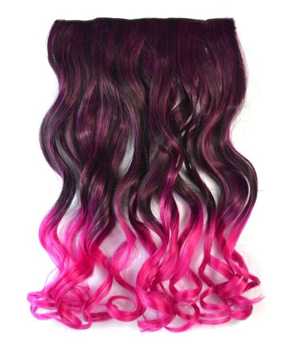 One-piece Seamless Hair Extension Piece Color Gradient Large Wave Long Curling Clip Type Hairpiece