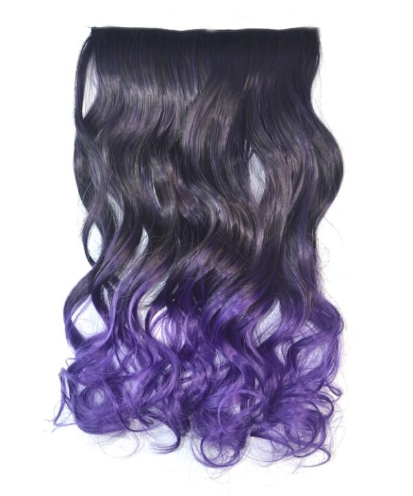 One-piece Seamless Hair Extension Piece Color Gradient Large Wave Long Curling Clip Type Hairpiece