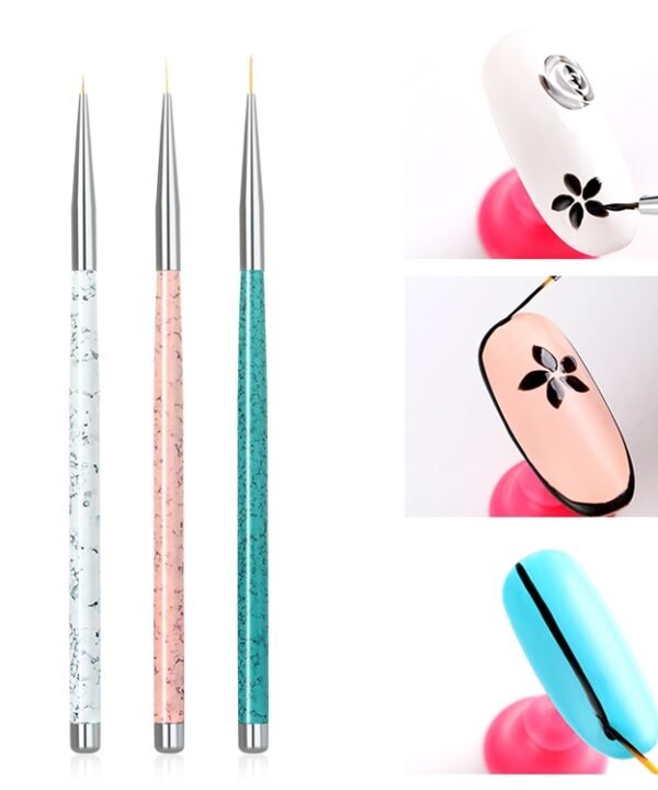 3PCS Nail Drawing Pen Dotting Tools Drawing Pen Carved Tool Nail Art Accessories Brushes Nail Pencil Set