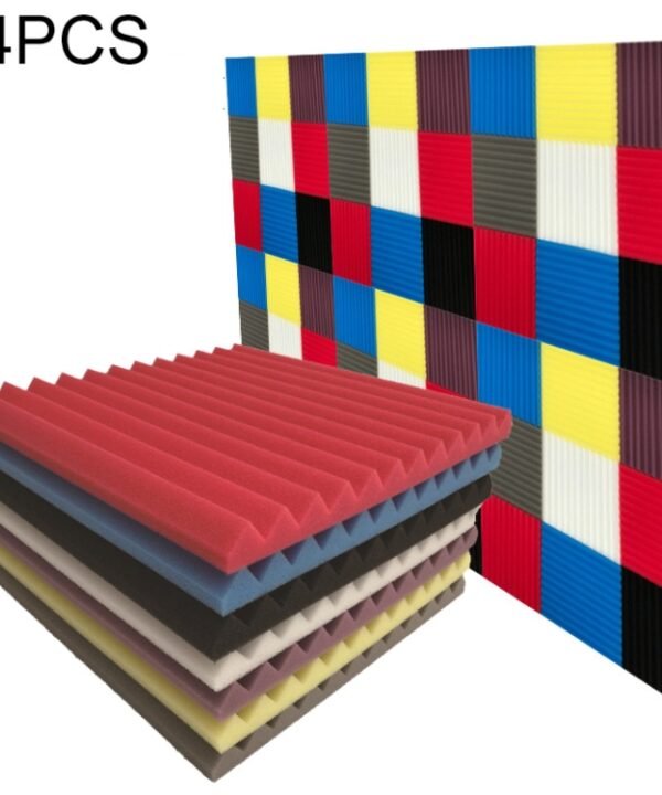 24 PCS Recording Studio Drum Room Acoustic Foam, Random Color Delivery