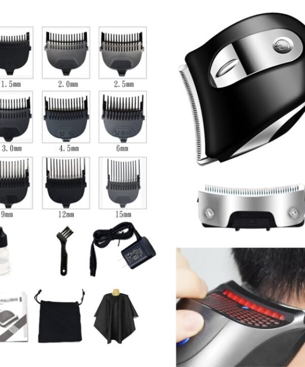 HJ-2019 Men Electric Shaver Fader Self-help Hair Clipper with Cloth + Sponge + Spare Cutter Head, Standard Version, CN Plug