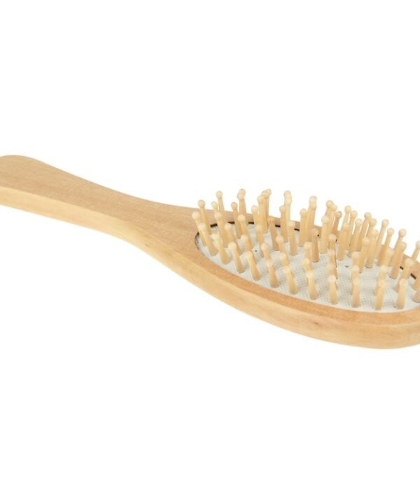 Natural Wooden Massage Hair Comb with Rubber Base & Wooden Brush, Size: Small, Small(White)