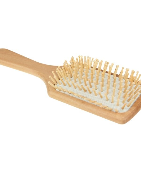 Natural Wooden Massage Hair Comb with Rubber Base & Wooden Brush, Size: Large, Large(White), Large(Black)