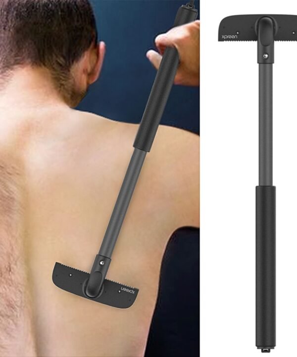 XPREEN XPRE034 Stretchable Handle Stainless Steel Blade Back Shaver Adjustable Back Razor with Lanyard for Men, XPRE034
