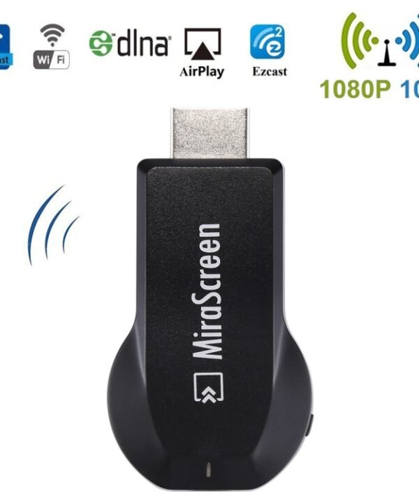 MiraScreen WiFi Display Dongle / Miracast Airplay DLNA Display Receiver Dongle Wireless Mirroring Screen Device with 2 in 1 USB Cable