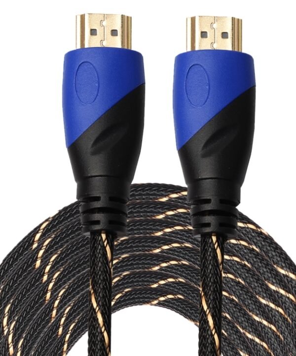 15m HDMI 1.4 Version 1080P Woven Net Line Blue Black Head HDMI Male to HDMI Male Audio Video Connector Adapter Cable