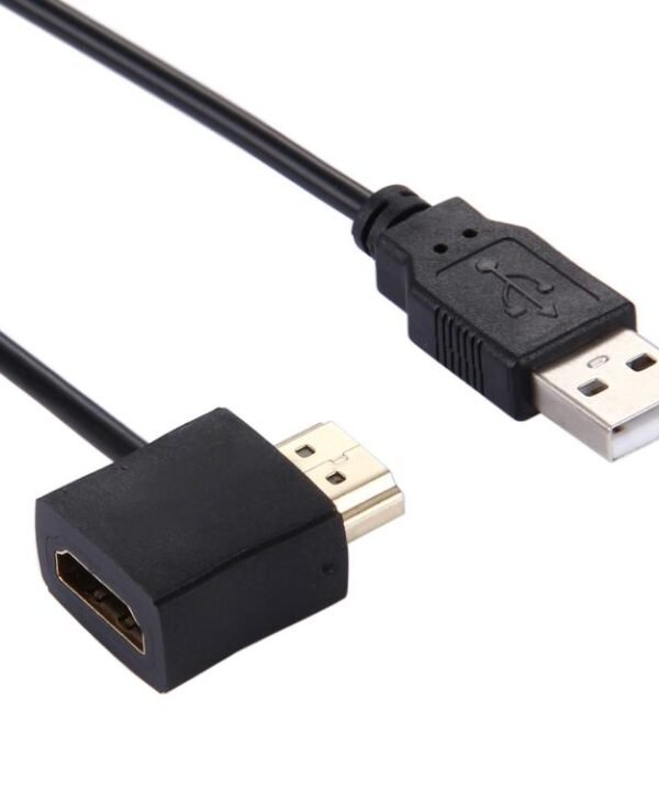 50cm HDMI Female + HDMI Male to USB 2.0 Male Connector Adapter Cable