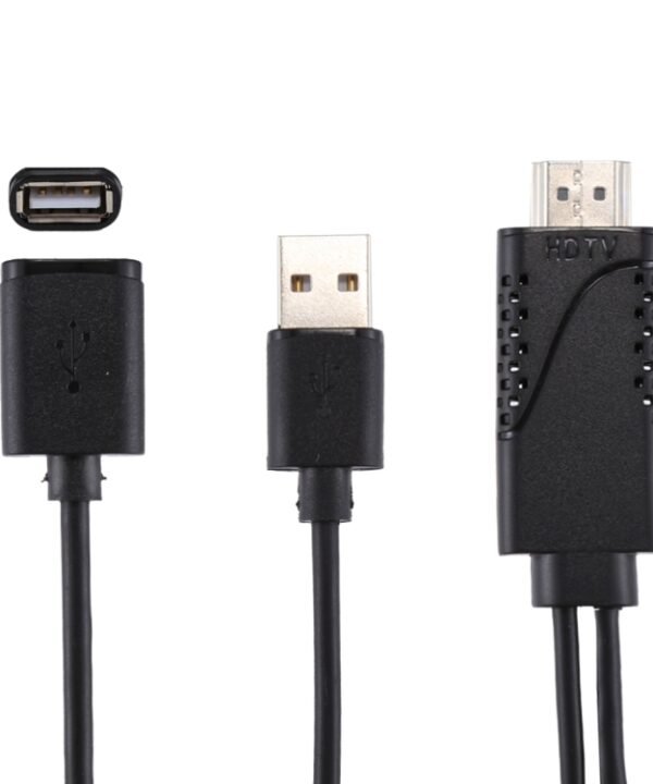 1080P USB 2.0 Male + USB 2.0 Female to HDMI HDTV AV Adapter Cable for iPhone / iPad, Android Smartphones