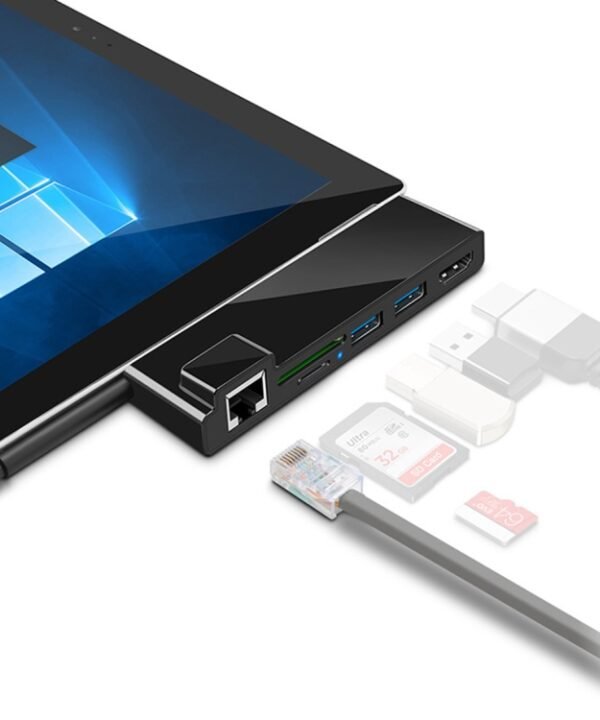 ROCKETEK SK-SH3L RJ45 + 2 x USB 3.0 + HDMI + SD / TF Memory Card Reader HUB 4K HDMI Adapter, SK-SH3L