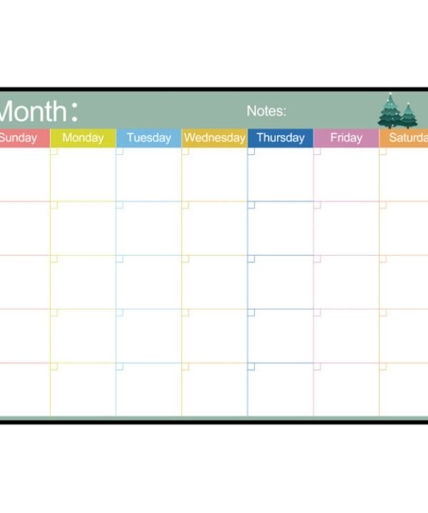 Magnetic Monthly Planner Refrigerator Magnet PET Magnetic Soft Whiteboard, Size: 29.7cm x 42cm, Monthly Plan
