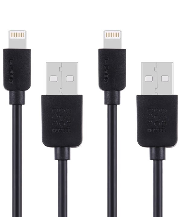 2 PCS HAWEEL 1m High Speed 8 pin to USB Sync and Charging Cable Kit for iPhone, iPad(Black)
