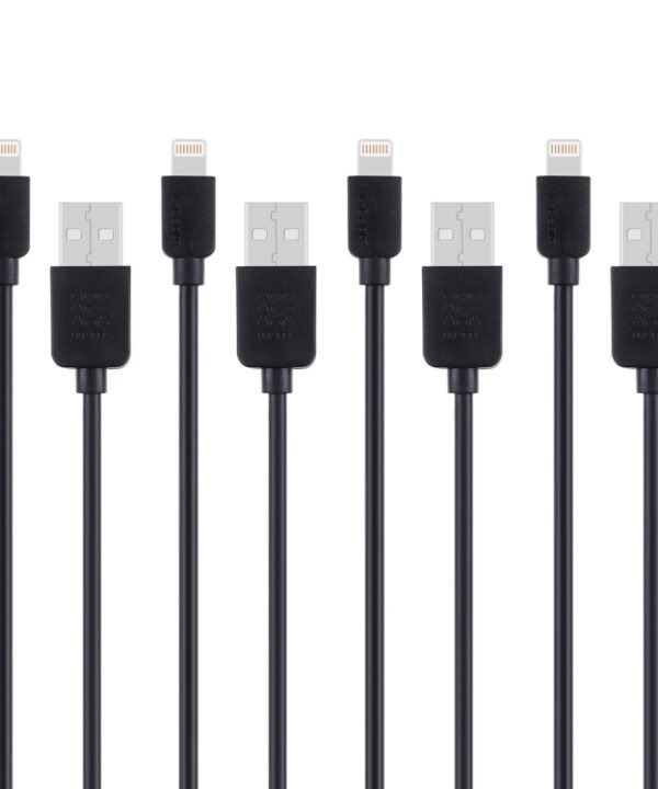 4 PCS HAWEEL 1m High Speed 8 pin to USB Sync and Charging Cable Kit for iPhone, iPad(Black)