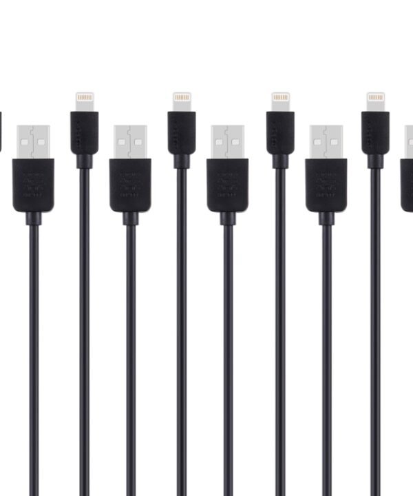 5 PCS HAWEEL 1m High Speed 8 pin to USB Sync and Charging Cable Kit for iPhone, iPad(Black)