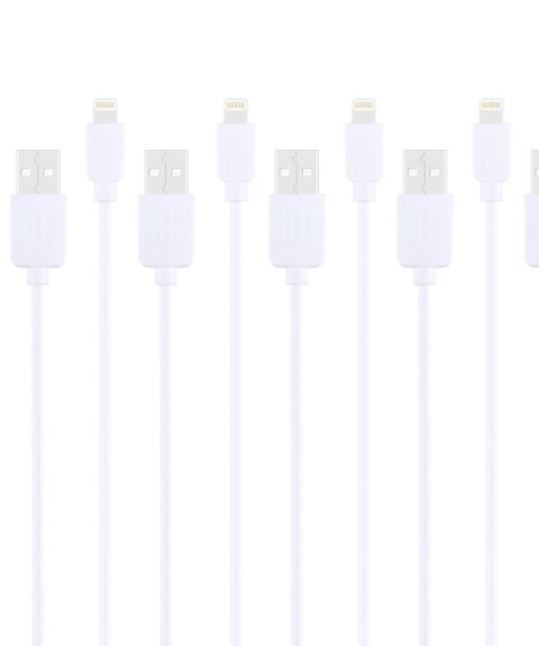 5 PCS HAWEEL 1m High Speed 8 pin to USB Sync and Charging Cable Kit for iPhone, iPad(White)