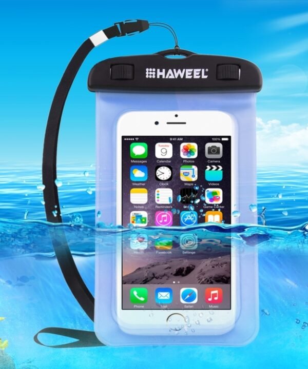 HAWEEL Transparent Universal Waterproof Bag with Lanyard for iPhone, Galaxy, Huawei, Xiaomi, LG, HTC and Other Smart Phones(Blue)