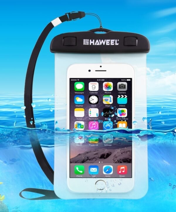 HAWEEL Transparent Universal Waterproof Bag with Lanyard for iPhone, Galaxy, Huawei, Xiaomi, LG, HTC and Other Smart Phones(Transparent)
