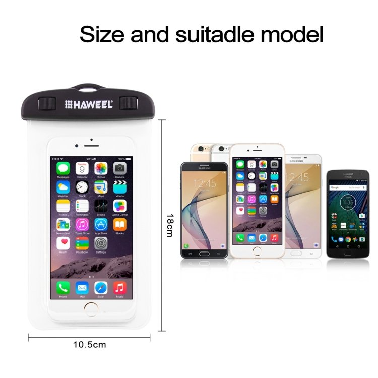HAWEEL Transparent Universal Waterproof Bag with Lanyard for iPhone, Galaxy, Huawei, Xiaomi, LG, HTC and Other Smart Phones(Transparent) - Image 6