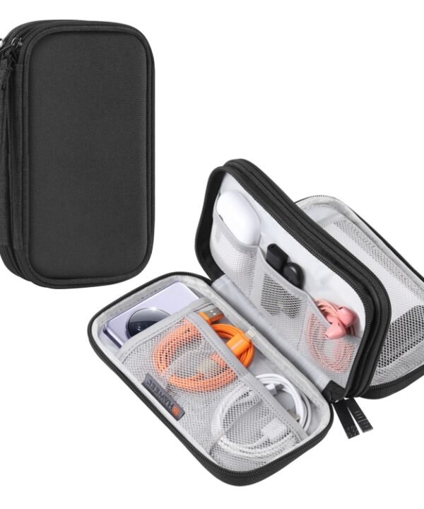 HAWEEL Electronic Organizer Double Layers Storage Bag for Cables, Charger, Power Bank, Phones, Earphones, Double Layers Organizer