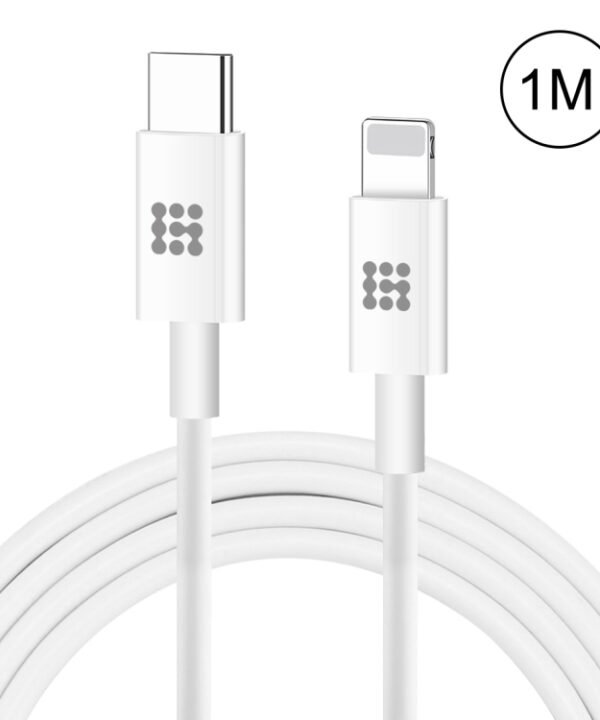 HAWEEL 25W 3A USB-C / Type-C to 8 Pin PD Fast Charging Cable for iPhone, iPad, Cable Length:1m