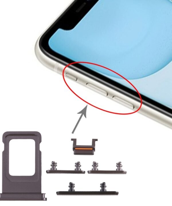 SIM Card Tray + Side Key for iPhone 11, For iPhone 11(Single card), For iPhone 11 (Purple)(Single card), For iPhone 11, For iPhone 11(Yellow)(Single card)