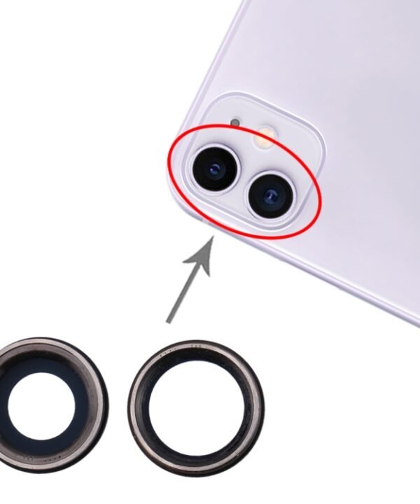 2 PCS Back Camera Bezel with Lens Cover for iPhone 11