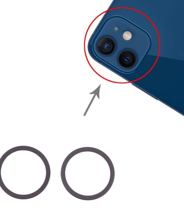 2 PCS Rear Camera Glass Lens Metal Protector Hoop Ring for iPhone 12, For iPhone 12