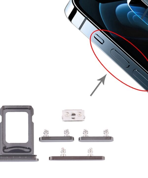 SIM Card Tray + SIM Card Tray + Side Keys for iPhone 12 Pro, For iPhone 12 Pro (double card)