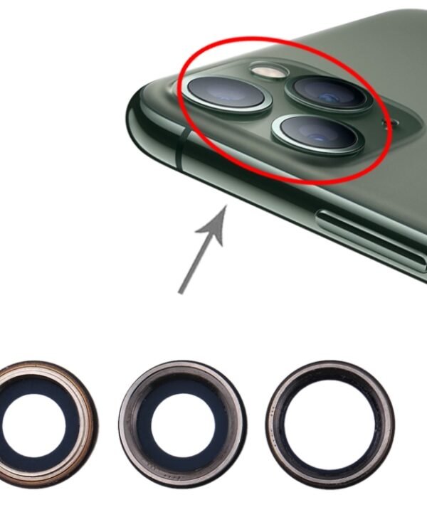 3 PCS Back Camera Bezel with Lens Cover for iPhone 11 Pro / 11 Pro Max
