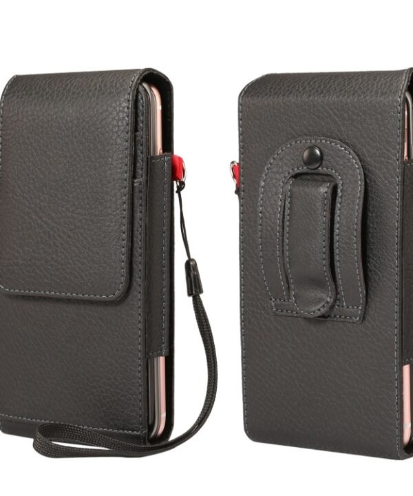 For 6.7 inch and Below Phones Litchi Texture Multifunctional Universal Vertical Flip Upright Double Lattice PU Leather Case Waist Bag with Card Slot & Belt Clip & Lanyard, For 6.7 inch and Below Phones