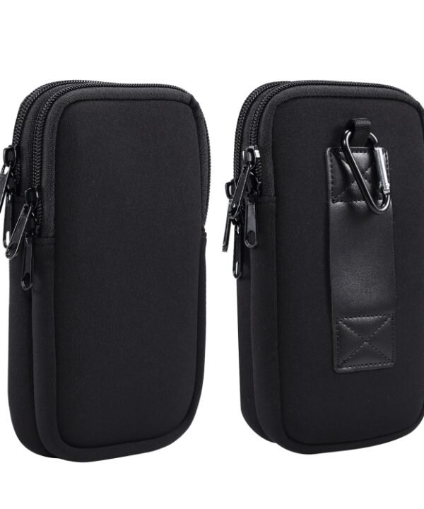 Universal Double-compartment Elastic Hanging Waist Bag for 6.9 inches and Below Smart Phones