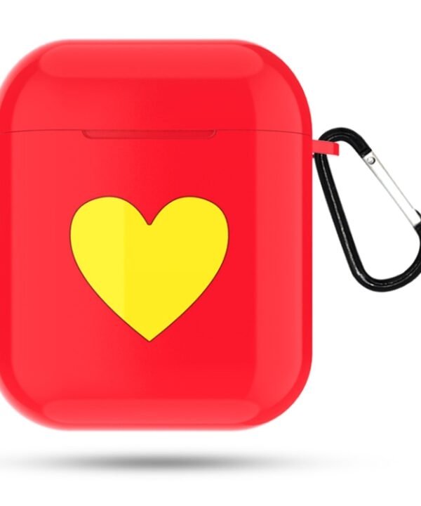 Heart Pattern Apple Wireless Earphones Charging Box Dust-proof Shockproof Outdoor Protective Case for Airpods, 5