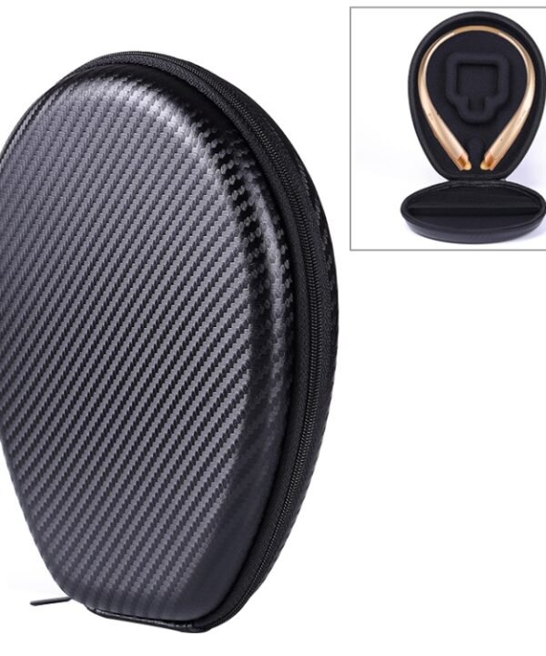 Universal Portable Grass Mat Texture EVA Shockproof Wireless Bluetooth Hanging Neck Sports Earphone Protection Box for JBL / LG / Sony / Samsung, Size: 195 x 155 x35mm