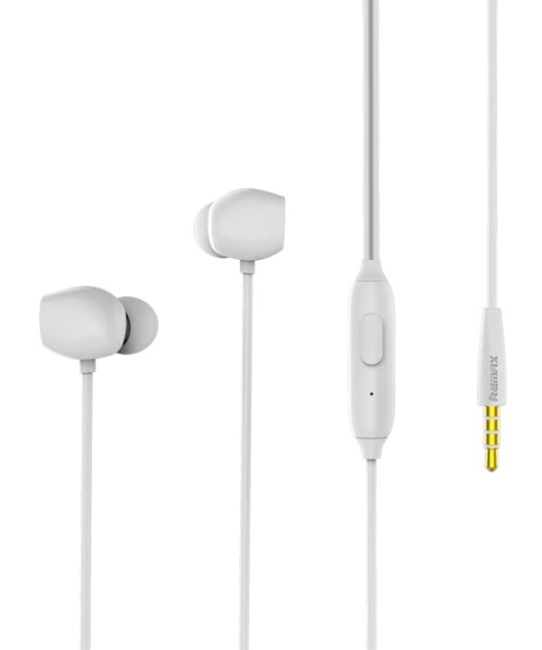REMAX RM-550 3.5mm Gold Pin In-Ear Stereo Music Earphone with Wire Control + MIC, Support Hands-free