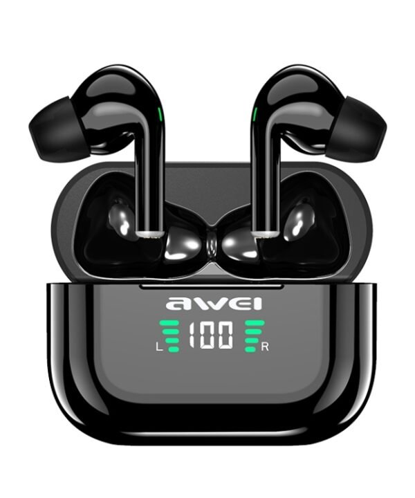 awei T29P Bluetooth V5.0 LED Digital Display Ture Wireless Sports IPX4 Waterproof TWS Headset with Charging Case