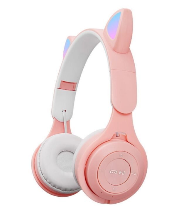 M6 Luminous Cat Ears Two-color Foldable Bluetooth Headset with 3.5mm Jack & TF Card Slot, Two-color Pink, Two-color Blue, Two-color Purple, Two-color White