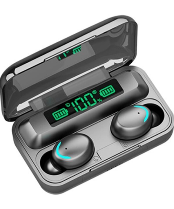 F9-5C LED Light + Digital Display Noise Reduction Bluetooth Earphone(Black), F9-5C LED Light Black, F9-5C LED Light White