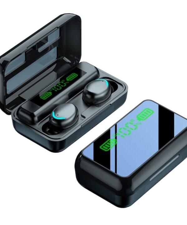 R11 Mirror LED Light + Digital Display Noise Reduction Bluetooth Earphone, R11 (Black), R11 (White)