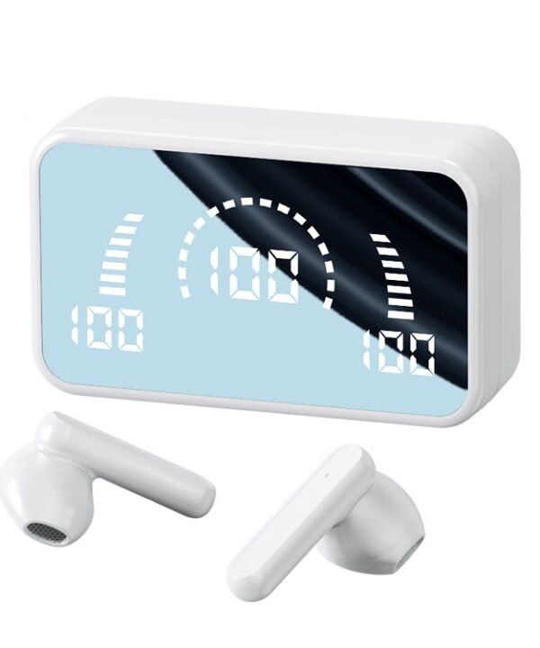 V9 Mirror Noodle Wireless Bluetooth Earphone with Charging Compartment