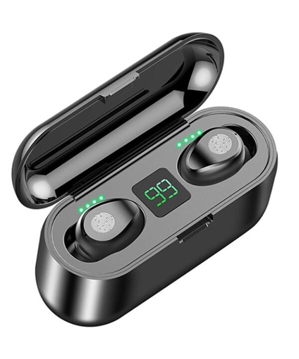 F9 TWS V5.0 Touch Control Binaural Wireless Bluetooth Headset with Charging Case and Digital Display