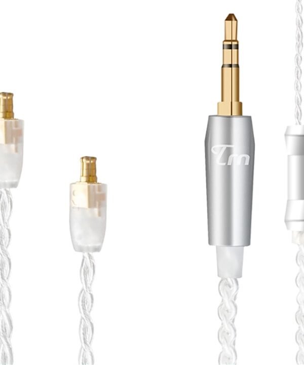 TRN Silver Plated Upgrade Cable Headphones Cable with A2DC Connection for TRN V10 V20 Earphone