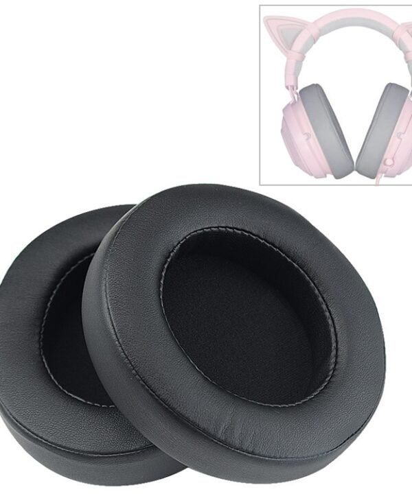 2 PCS For Razer Kraken 7.1 V2 Pro Headphone Cushion Sponge Black Net Cover Earmuffs Replacement Earpads