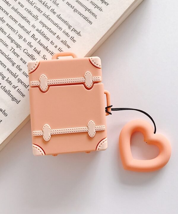 Wireless Earphones Shockproof Candy Colored Suitcase Silicone Protective Case for Apple AirPods 1 / 2, Orange, Pink, Green, Blue, Apricot, Yellow