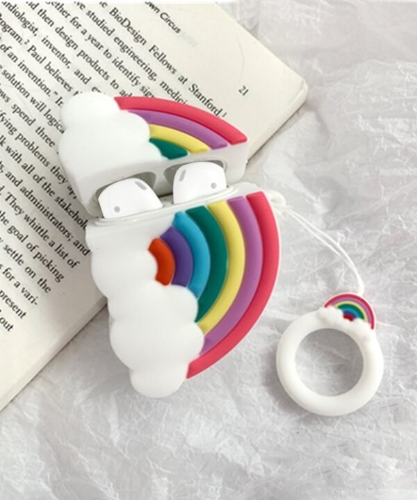 Wireless Earphones Shockproof Multicolor Rainbow Silicone Protective Case for Apple AirPods 1/2
