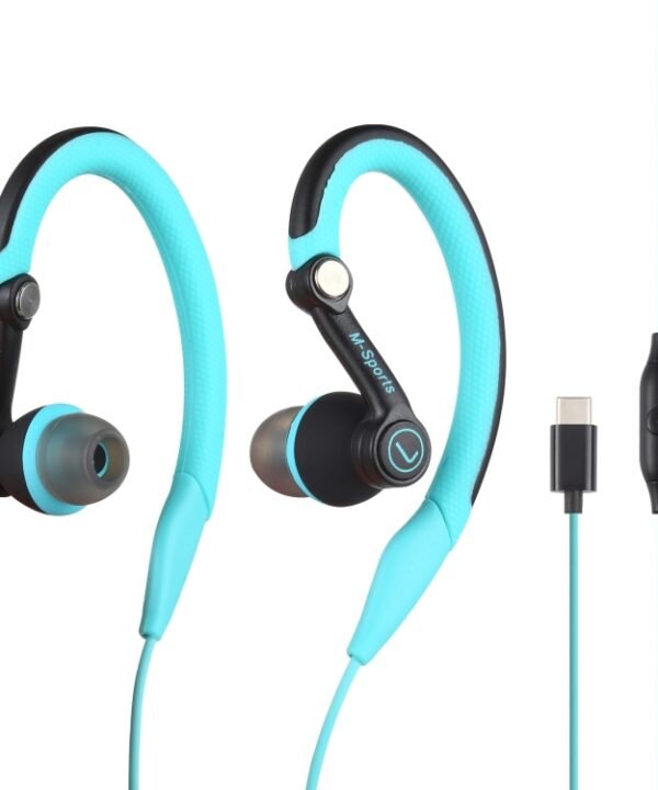 Mucro Type-C Plug In-Ear Sport Earhook Wired Stereo Headphones for Jogging Gym, Type-C