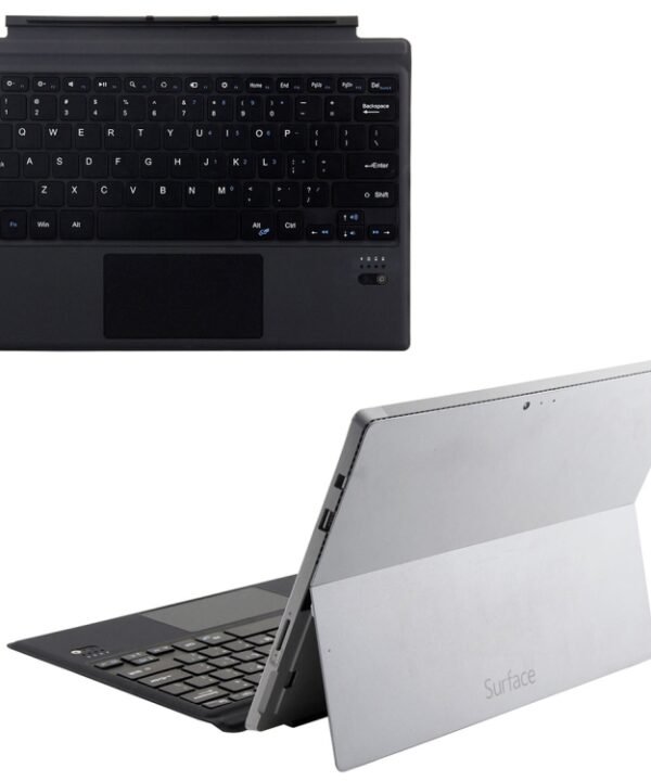 1089A Magnetic Charging Bluetooth V3.0 Keyboard + Microfiber Leather Tablet Case for Microsoft Surface Pro 3 / 4 / 5 / 6(Black)