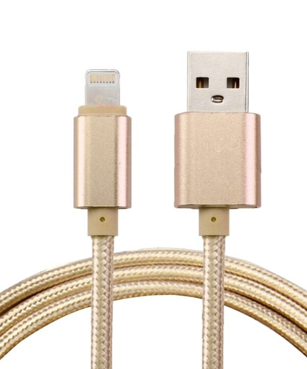 1m Woven Style Metal Head 84 Cores 8 Pin to USB 2.0 Data / Charger Cable
